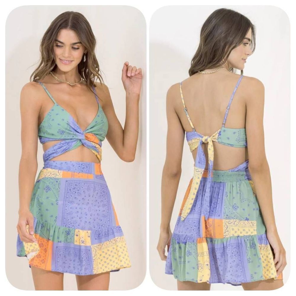 MAAJI BANDANA FLORENTINA SHORT DRESS Sz L